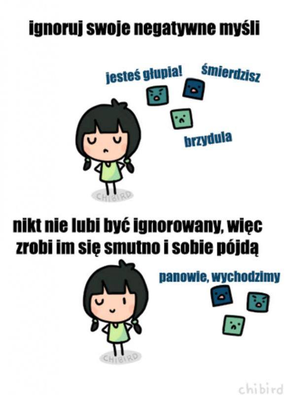 ignoruj negatywne myśli